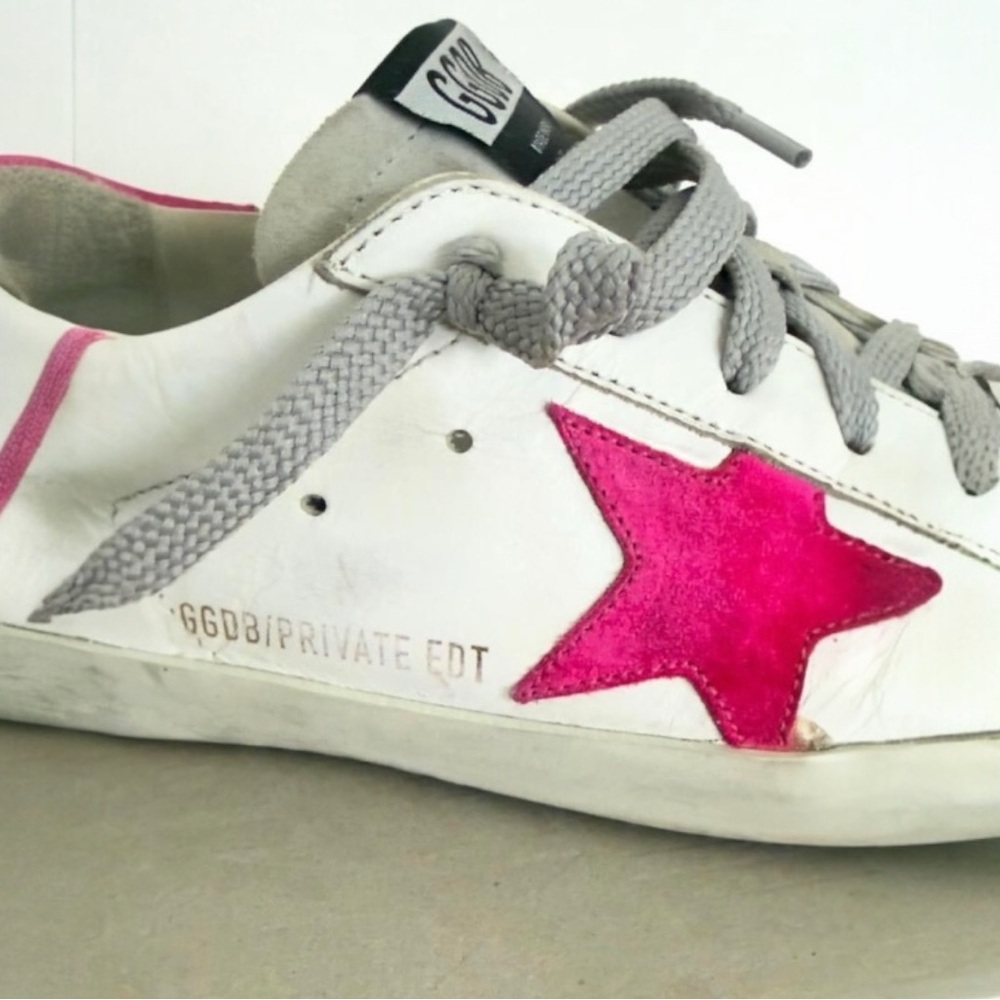 Golden Goose Women’s Superstar Limited Edition Mismatched Sneakers Blue Pink 7 - Picture 11 of 15